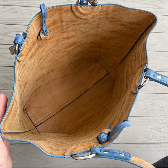 Sydney Love Blue/Brown Colorblock Faux Leather Tote Bag - Picture 6 of 6